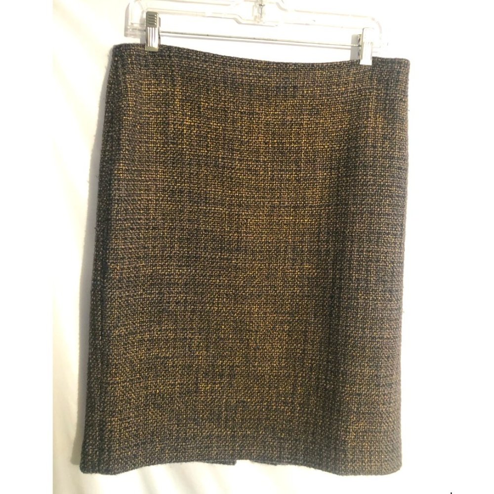 Talbots Wool Metallic Woven Boucle Tweed Pencil Sk